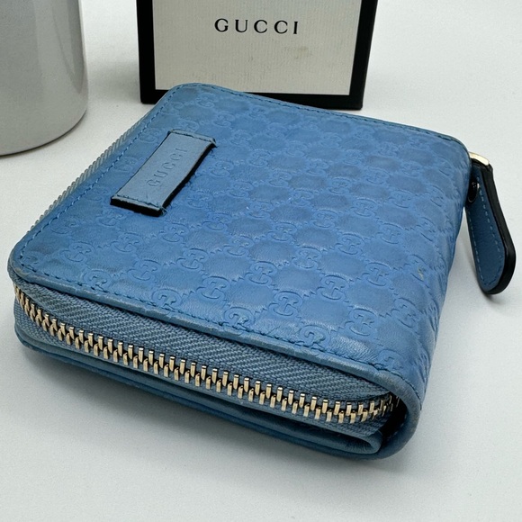 Gucci Micro Guccisima bifold wallet Turqoise! - Picture 3 of 16